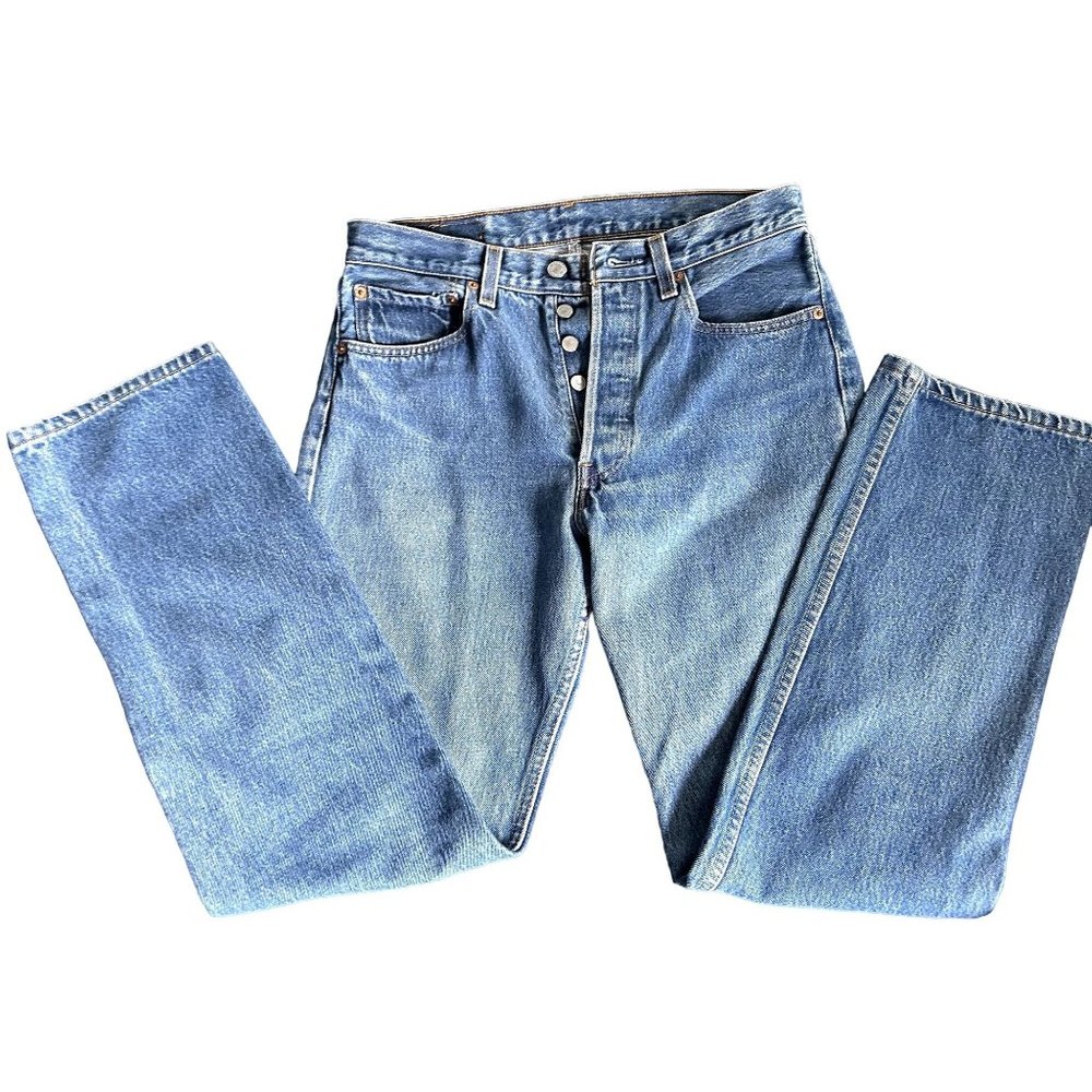 Levi's 501 xx Denim Jeans, Made in USA, Blue Button Fly Size 32/34